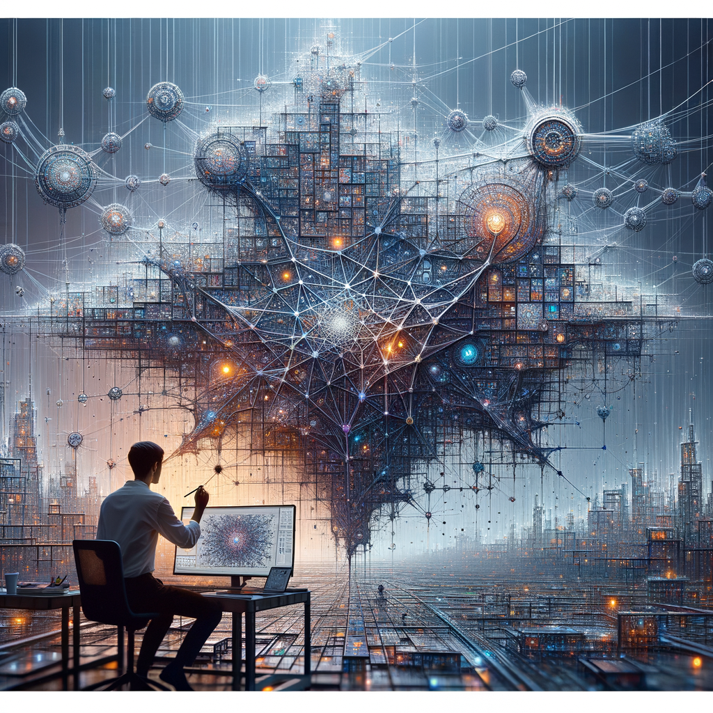 Algorithmus-gesteuerte Entscheidungsfindung visualisiert durch verzweigte Netzwerke.