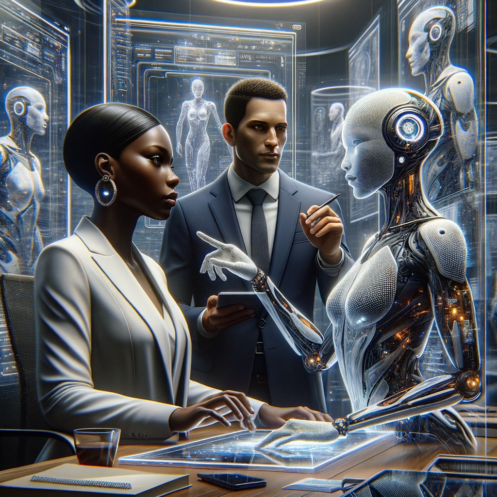 Digitale Anwälte interagieren mit KI-Avataren.