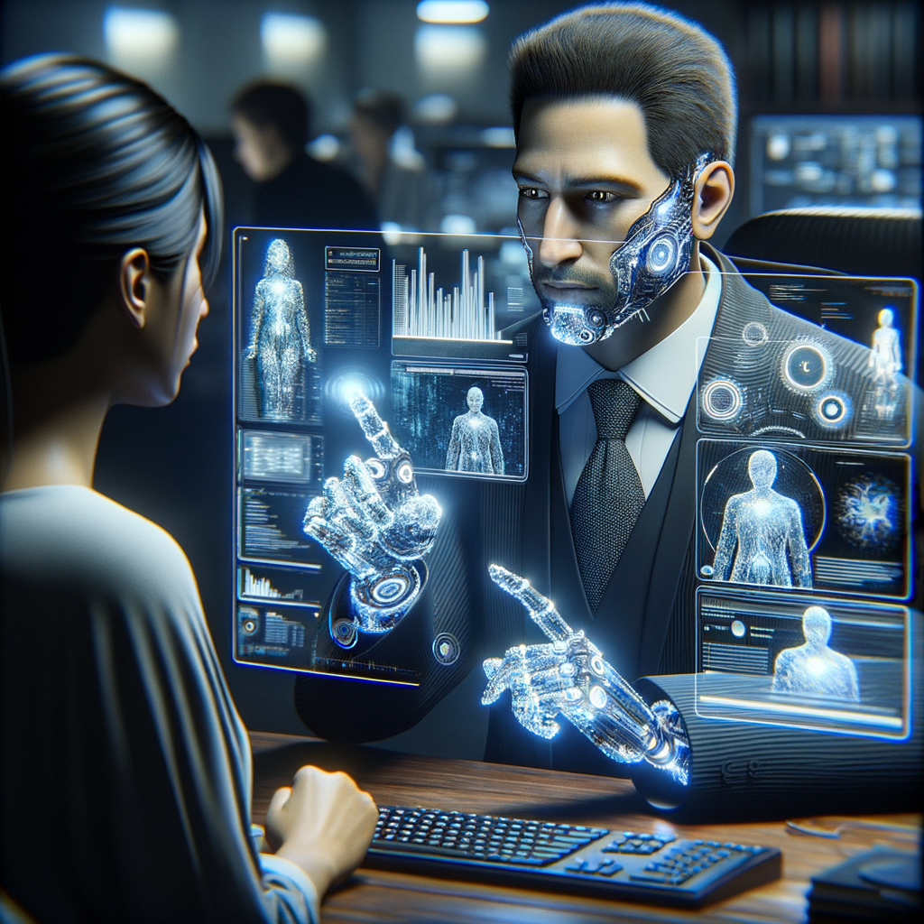 Digitaler Anwalt berät Mandanten mit KI.