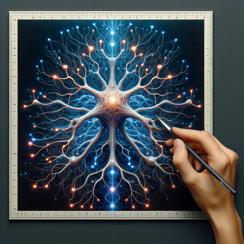 Neuronen-Netzwerk-Diagramm mit KI-Elementen integriert.