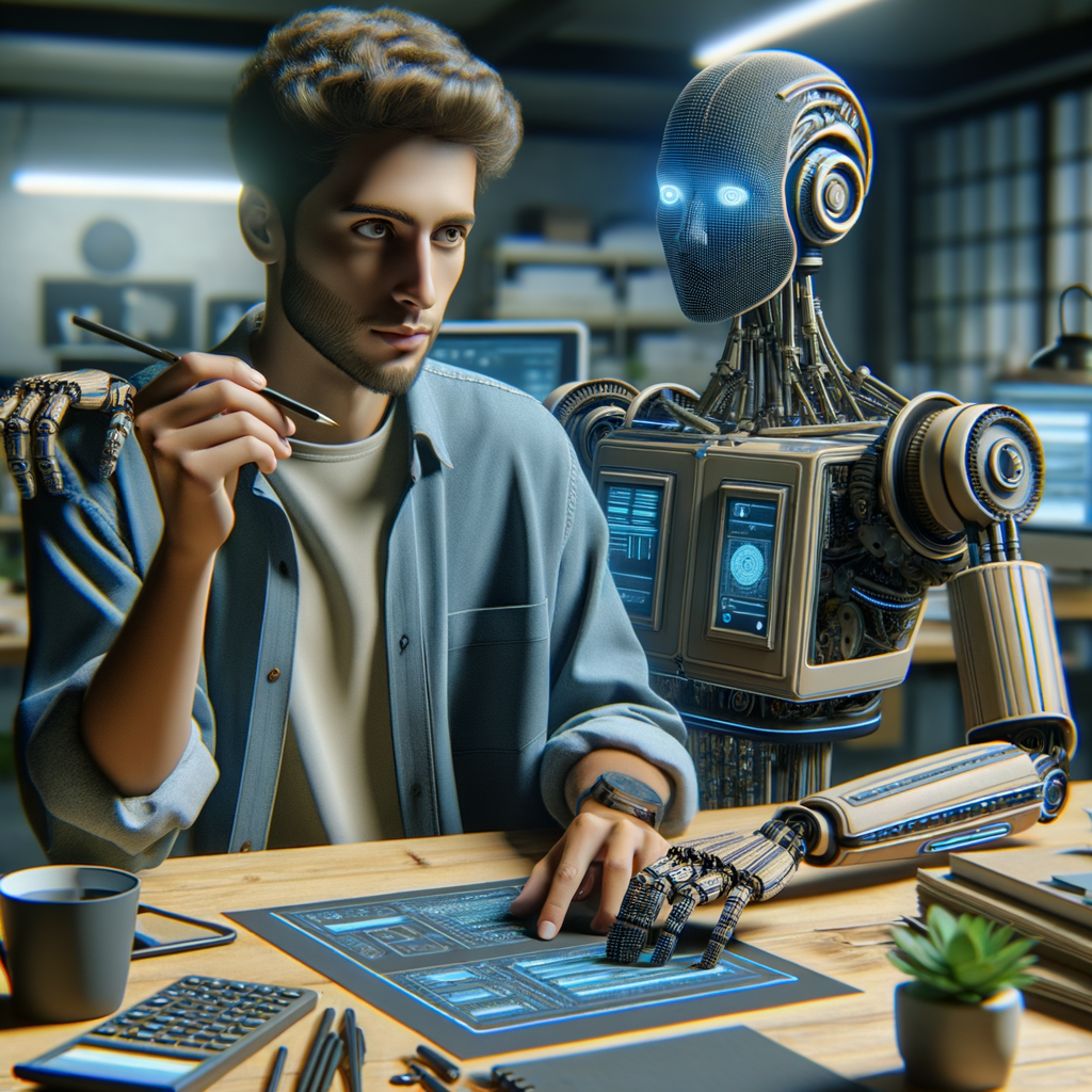 Selbständiger arbeitet effizient mit KI-gestützten Tools.