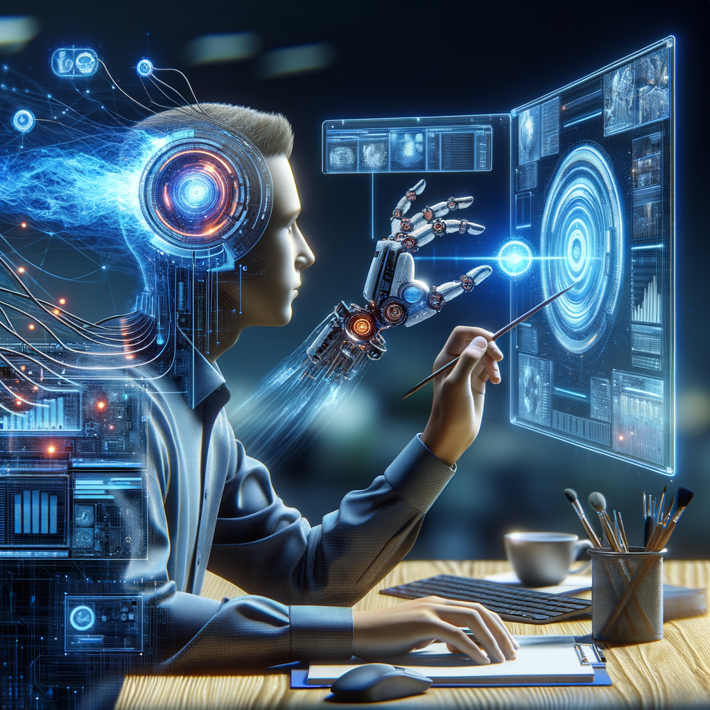 Selbständiger nutzt KI-Tools für effiziente Geschäftsprozesse.