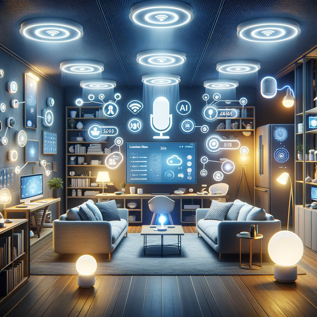 Smart Home mit KI-gesteuerten Geräten und Assistenten.