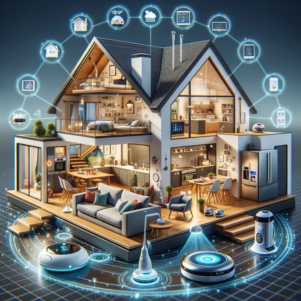 Smart Home mit KI-gesteuerten, vernetzten Geräten.