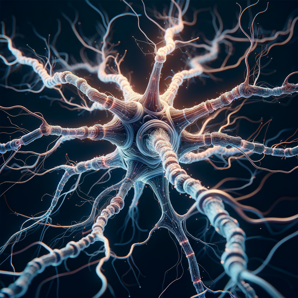 Verflochtene neuronale Netzwerke mit digitalem Gehirn.