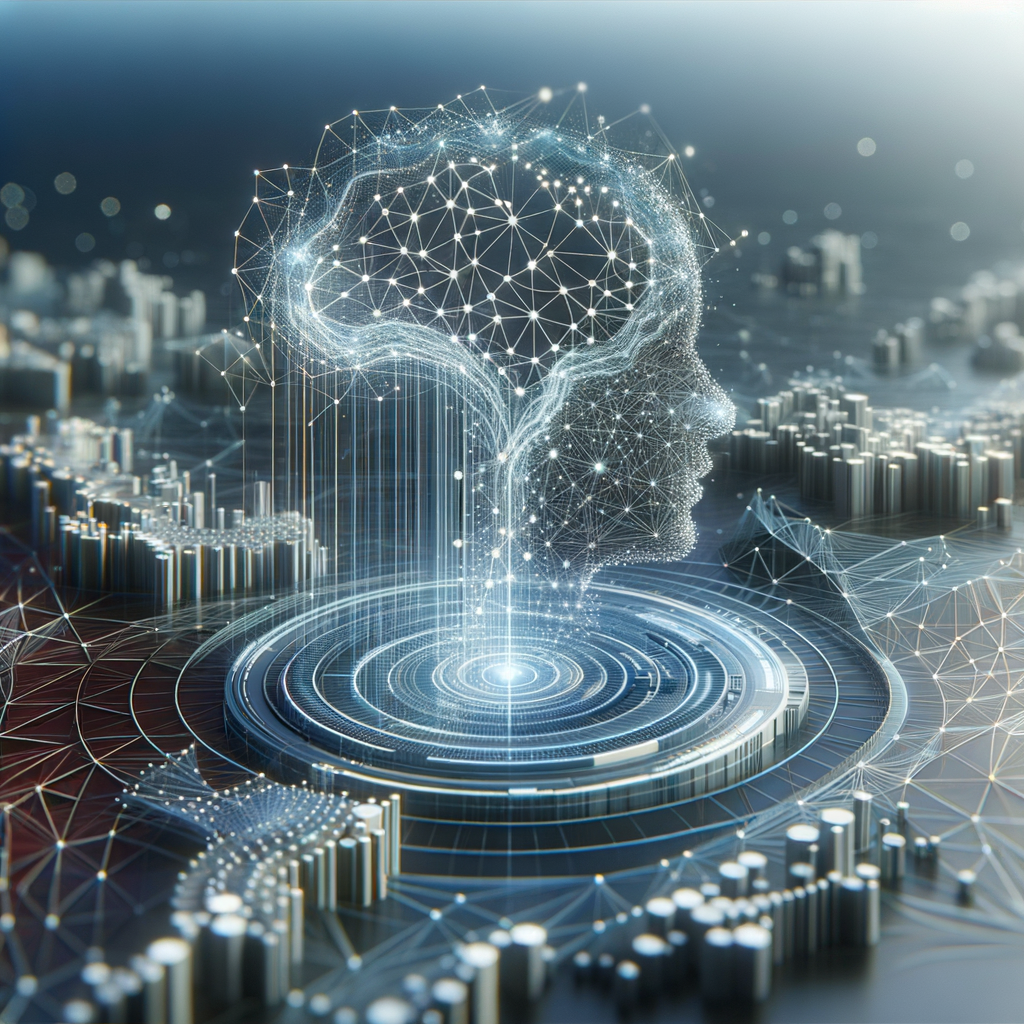 Vernetzte Datenstrukturen in symbolischer KI-Landschaft.