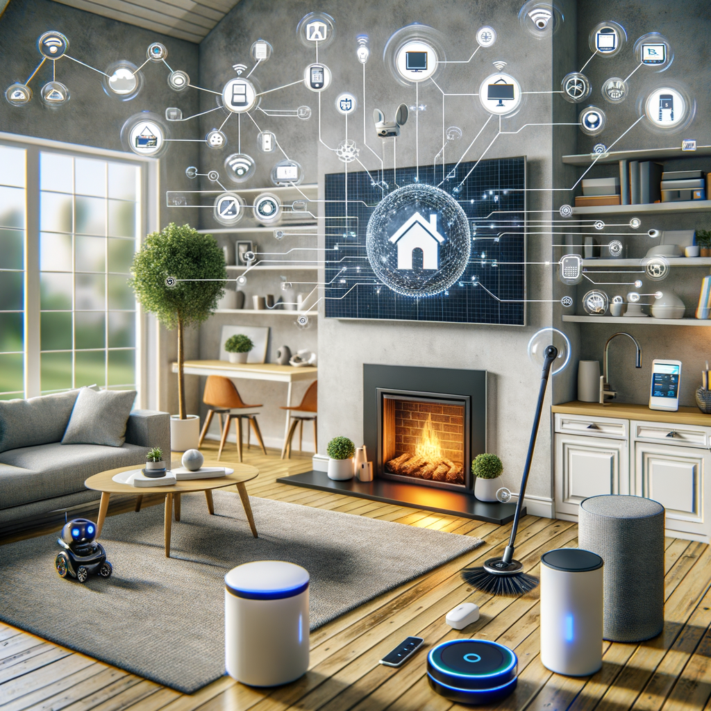 Vernetztes Zuhause mit intelligenten Geräten und Assistenten.