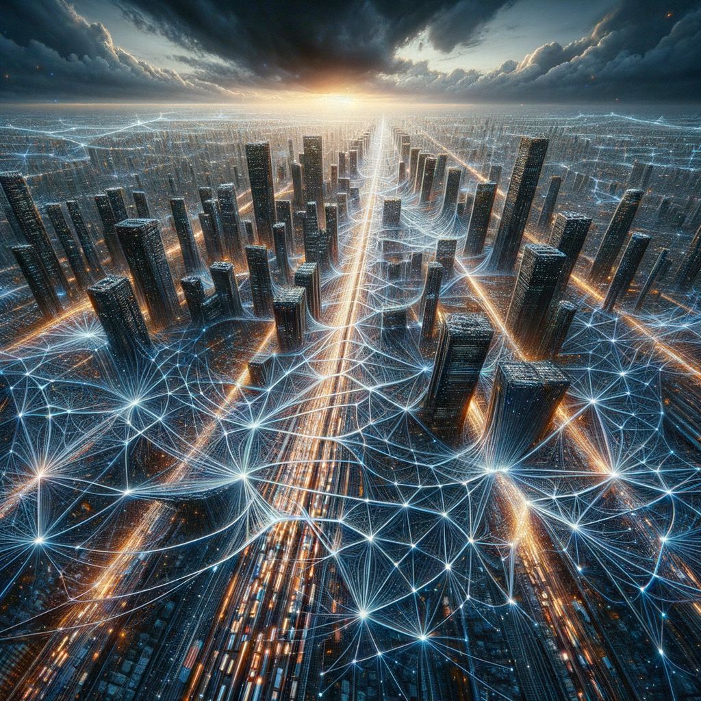 Algorithmen visualisieren effiziente Netzwerke und optimierte Logistikwege.