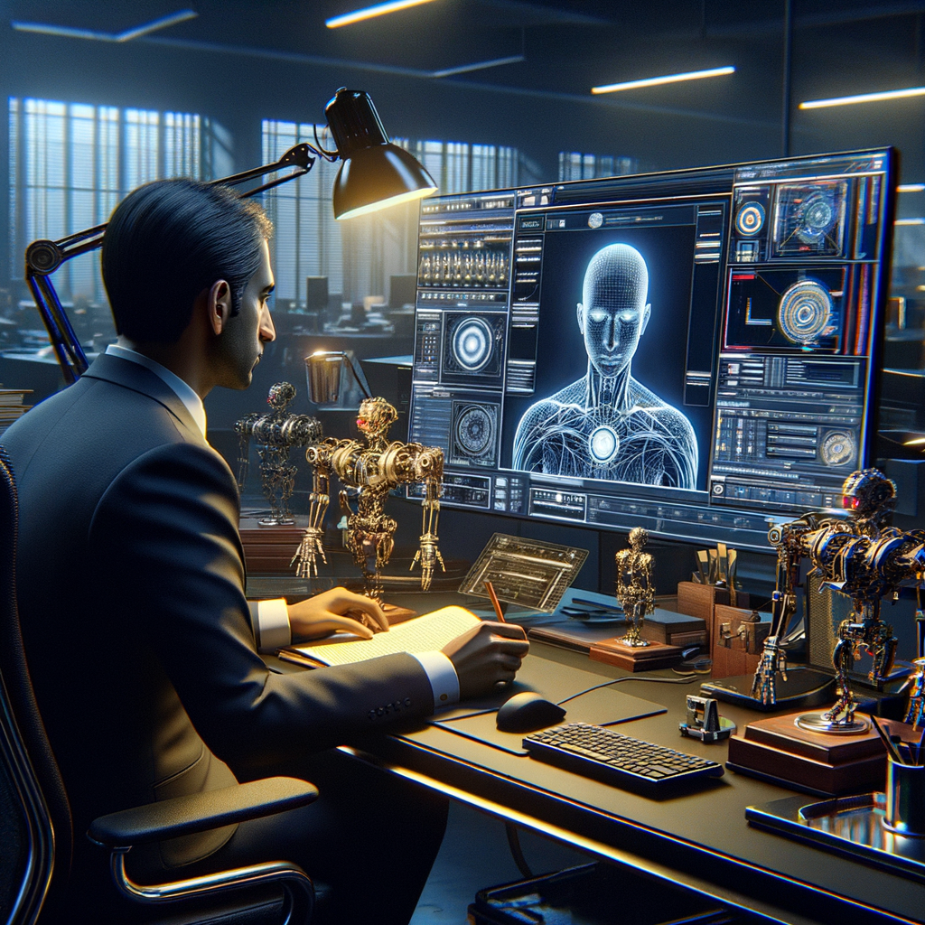 Jurist arbeitet mit KI-gestützter Software.