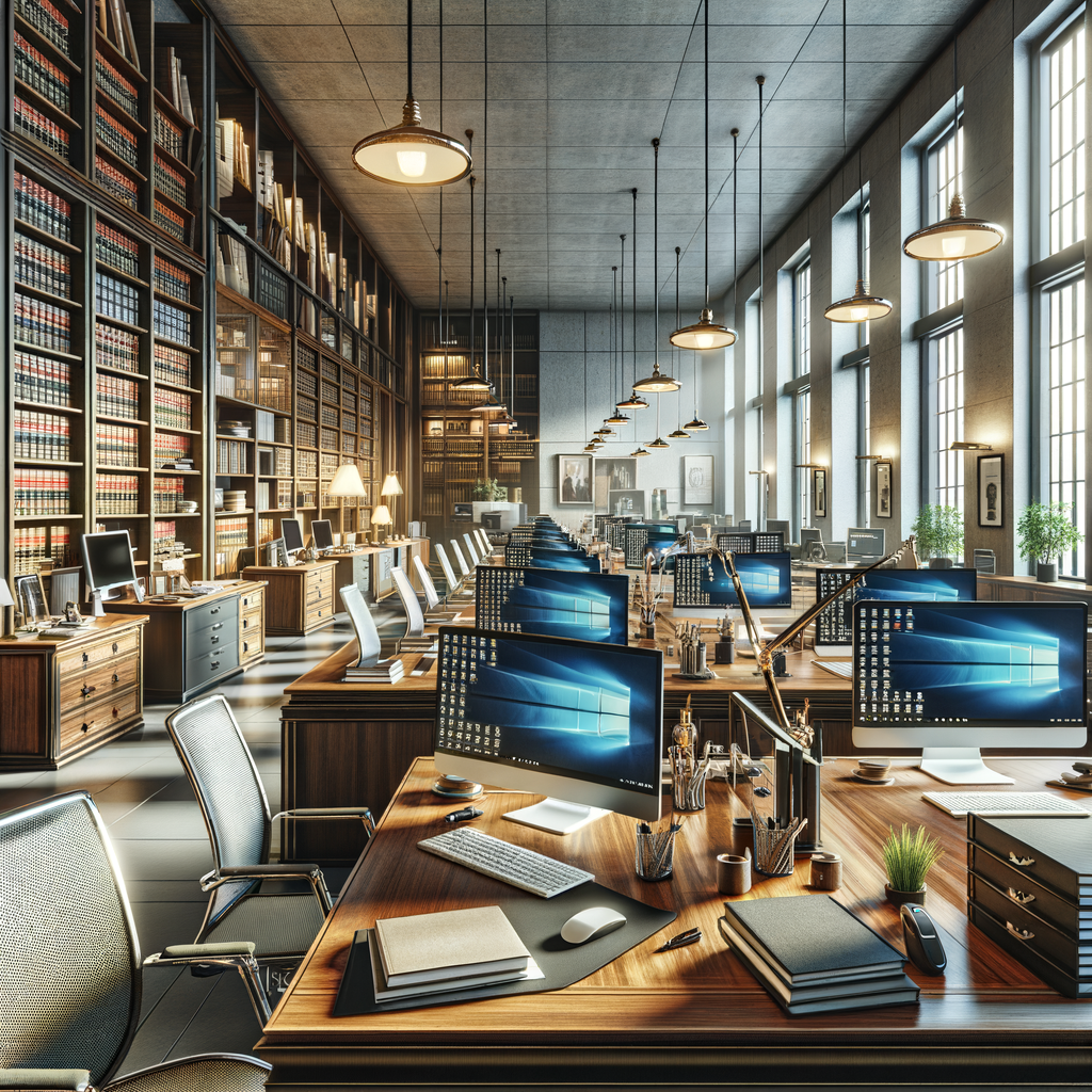 Moderne Kanzlei mit Technik und Kommunikation.