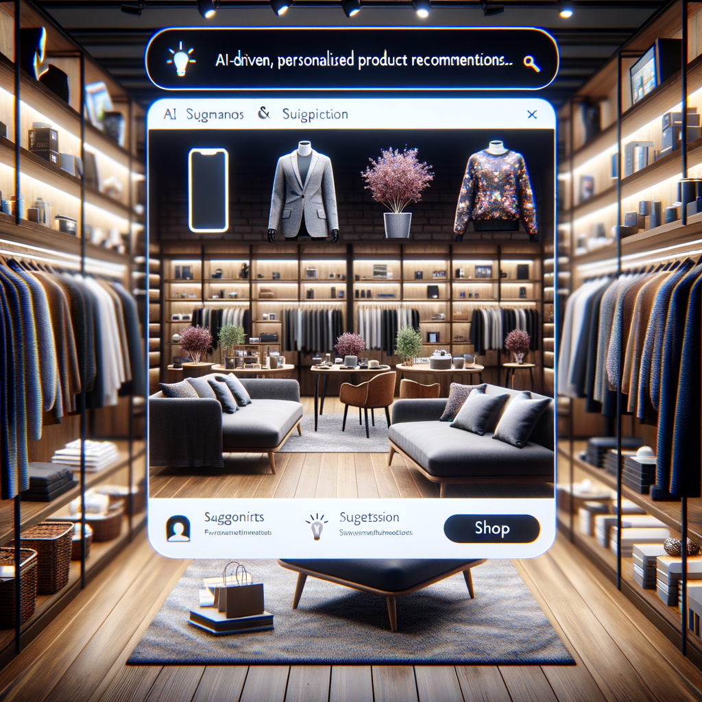 Online-Shop mit KI-gesteuerten, personalisierten Produktempfehlungen.