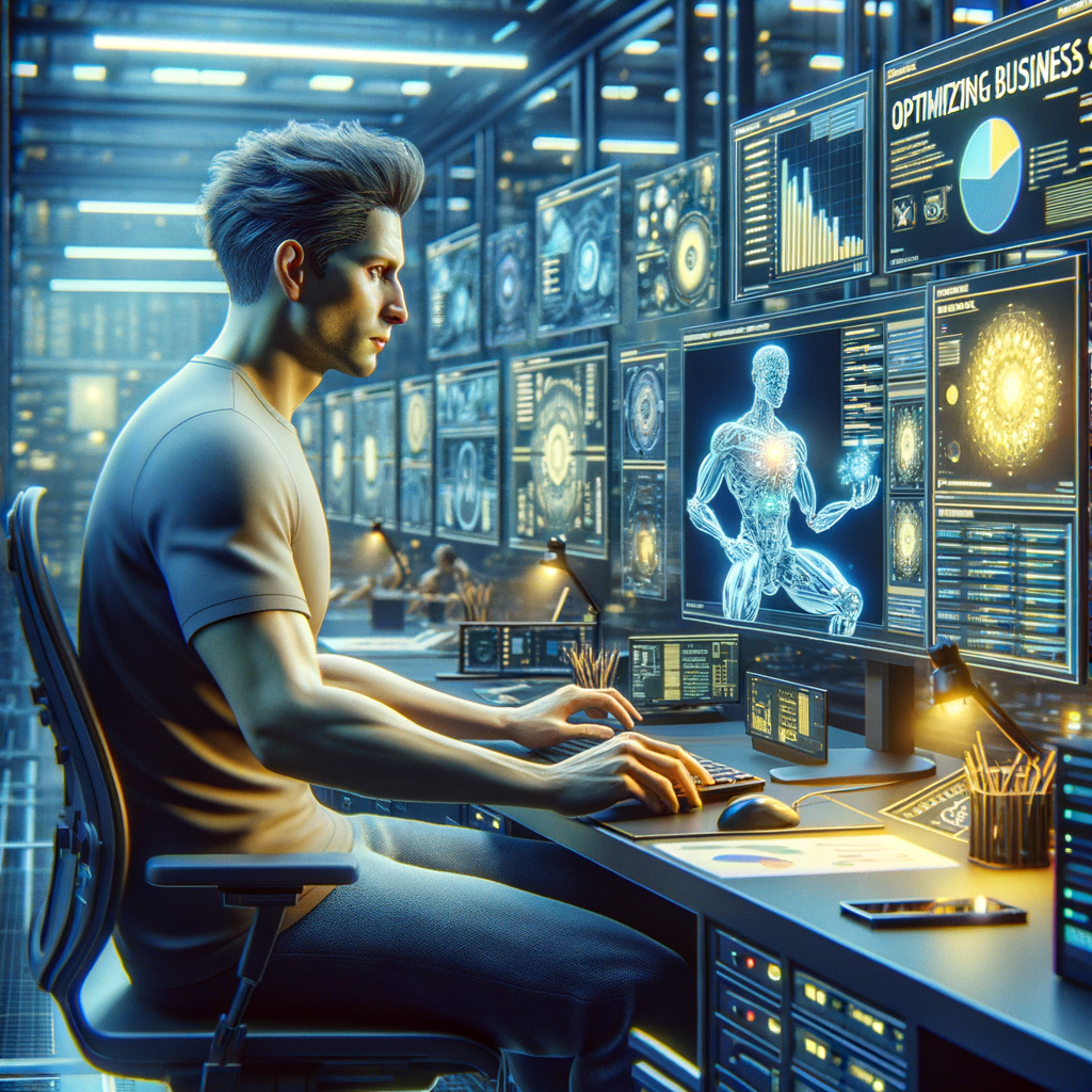 Selbständiger optimiert Geschäftsprozesse mit KI-Technologien.