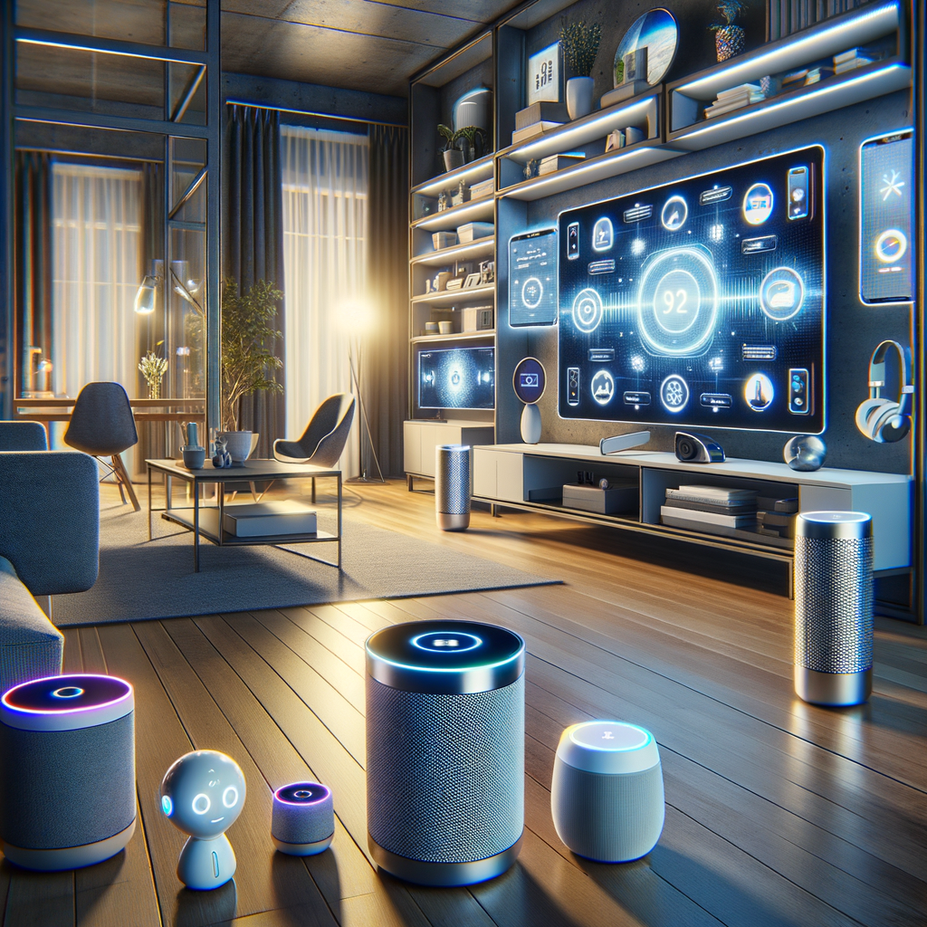 Smart Home mit KI-gesteuerten Geräten und Assistenten.