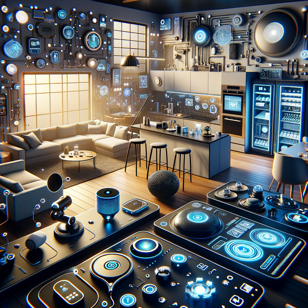 Smart Home mit KI-unterstützten Geräten und Assistenten.