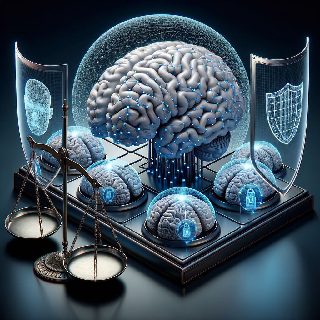 Vernetzte Gehirne, Datenschutzschilde und ethische Waagen.