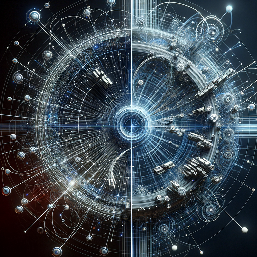 Algorithmische Netzwerke, Logistikrouten, optimierte Datenflüsse, effiziente Lösungen.