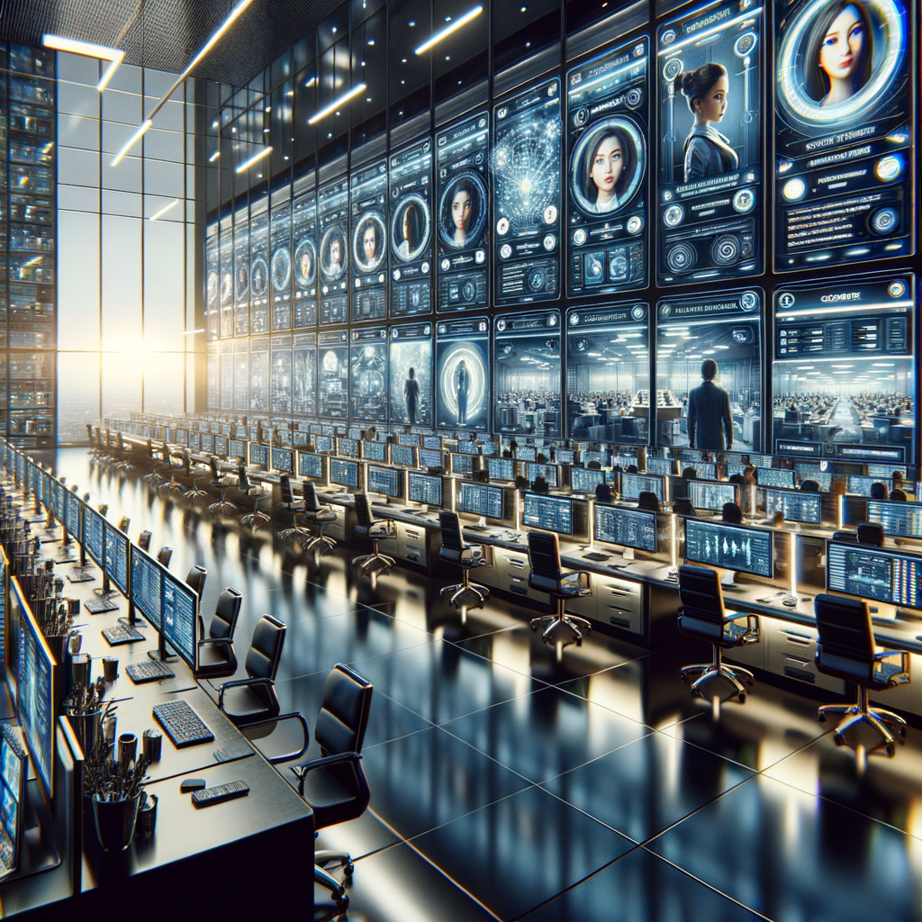 KI-gestütztes Büro mit personalisierten Kundeninteraktionen.