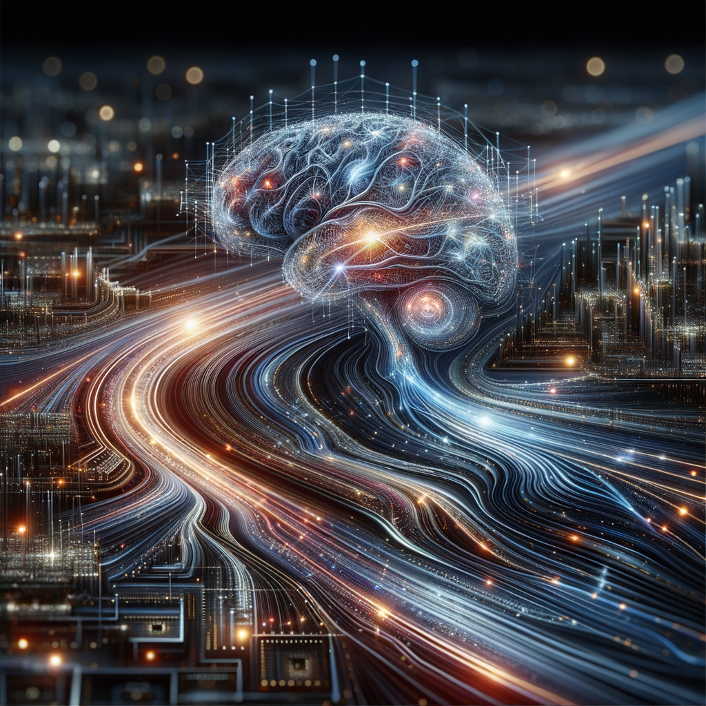 Neuronale Netze, Datenströme und digitale Verbindungen.