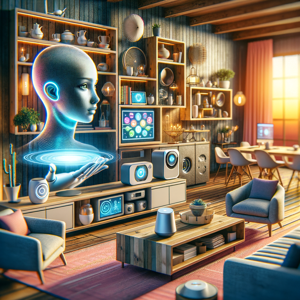 Smart Home mit KI-Assistenten und Geräten.