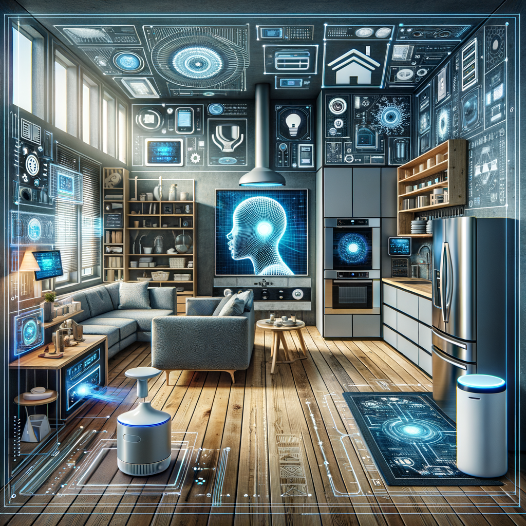 Smart Home mit KI-gesteuerten Geräten und Assistenten.