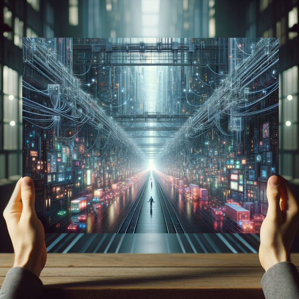 Algorithmus-gesteuerte Welt mit verzweigten Netzwerken und Daten.