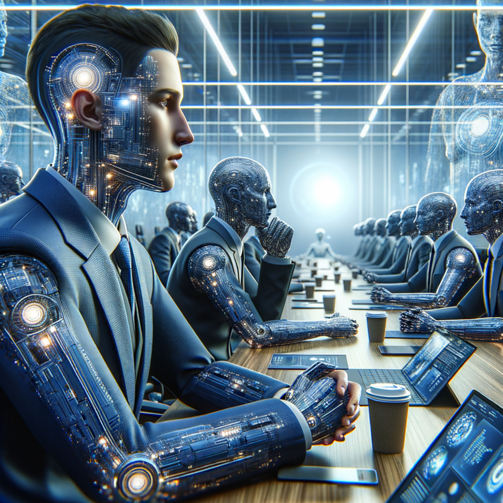 Avatare diskutieren Ethik, Datenschutz und Innovation.