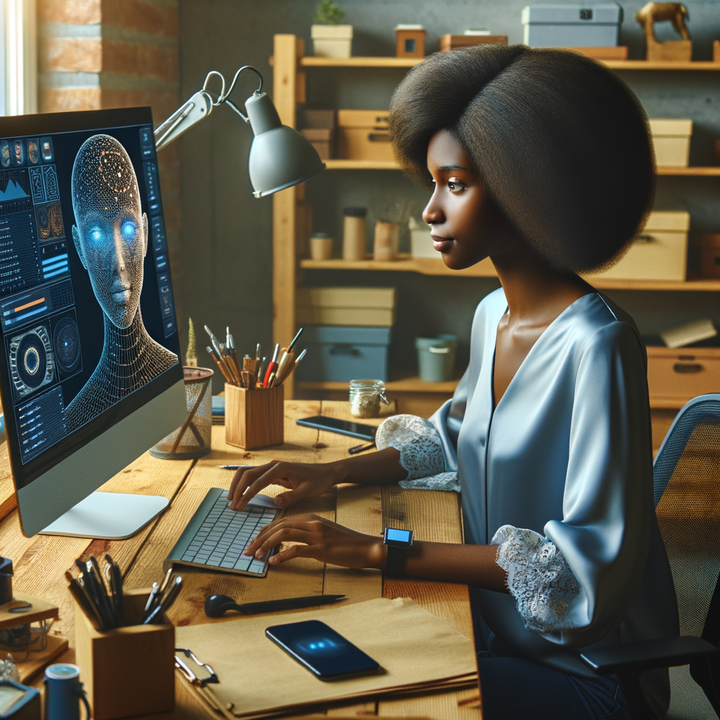 Selbständiger analysiert Daten mit KI-Unterstützung effizient.