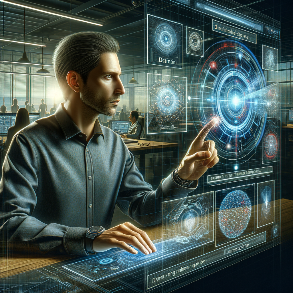 Selbständiger mit KI-Tools optimiert Geschäftsprozesse effizient.