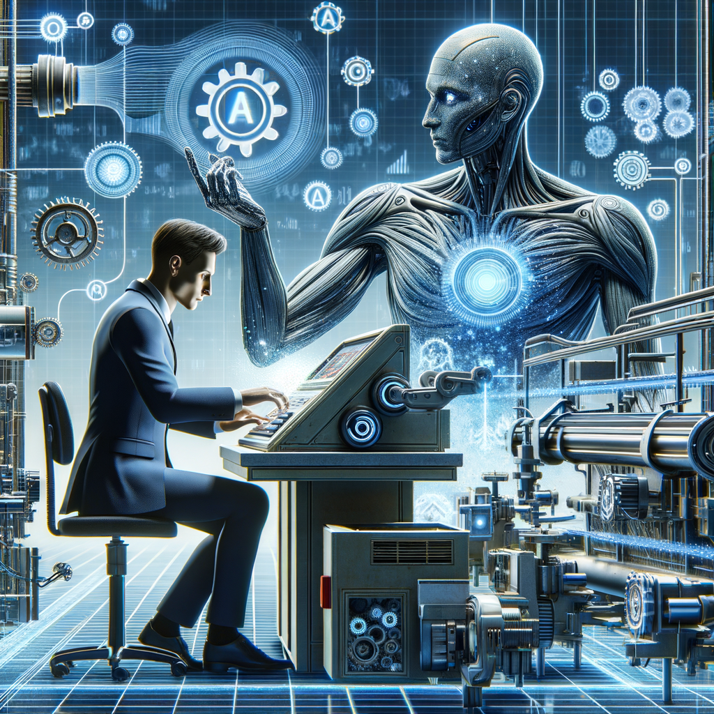 Selbständiger mit KI-Tools optimiert Geschäftsprozesse effizient.