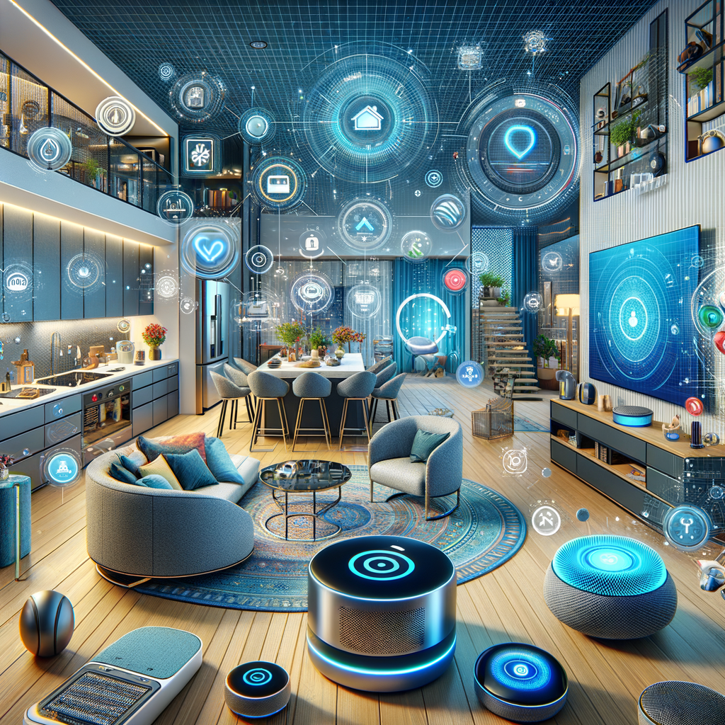 Smart Home mit KI-gesteuerten Geräten und Assistenten.