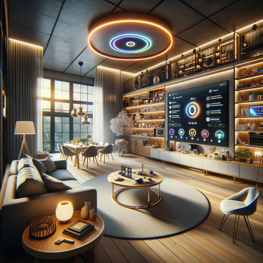 Smart Home mit virtuellen Assistenten und Geräten.