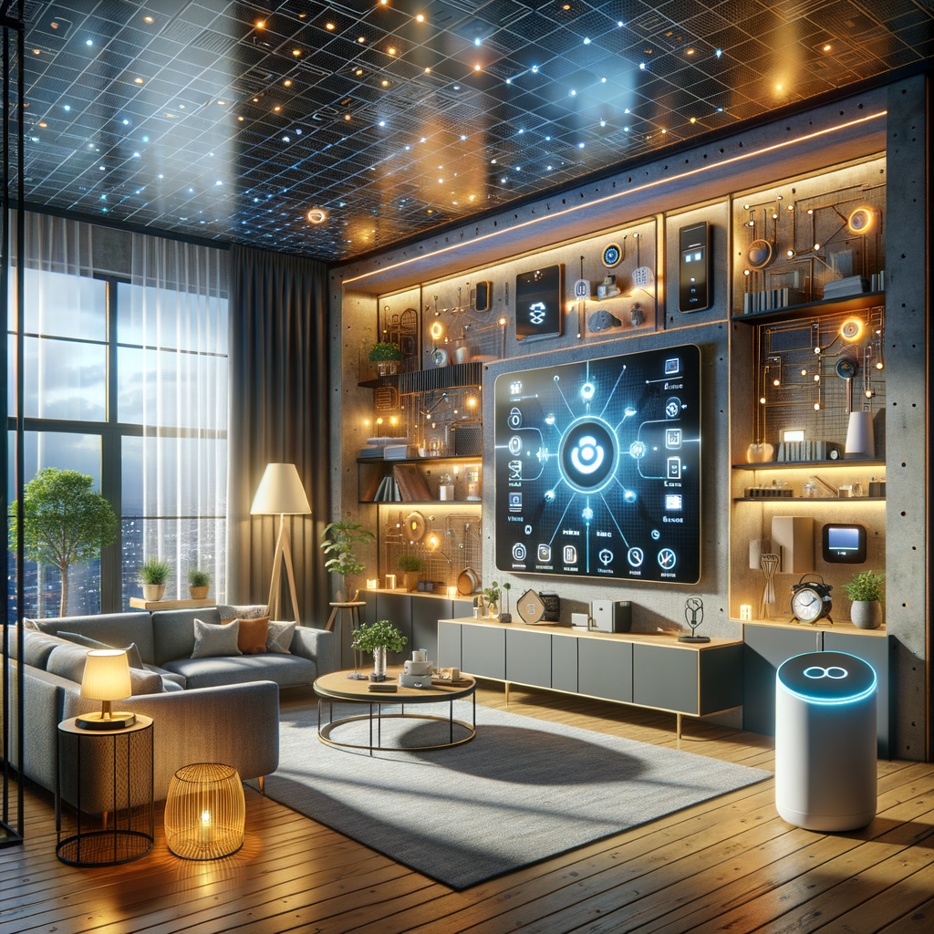 Vernetztes Zuhause mit smarter Technologie und Assistenten.