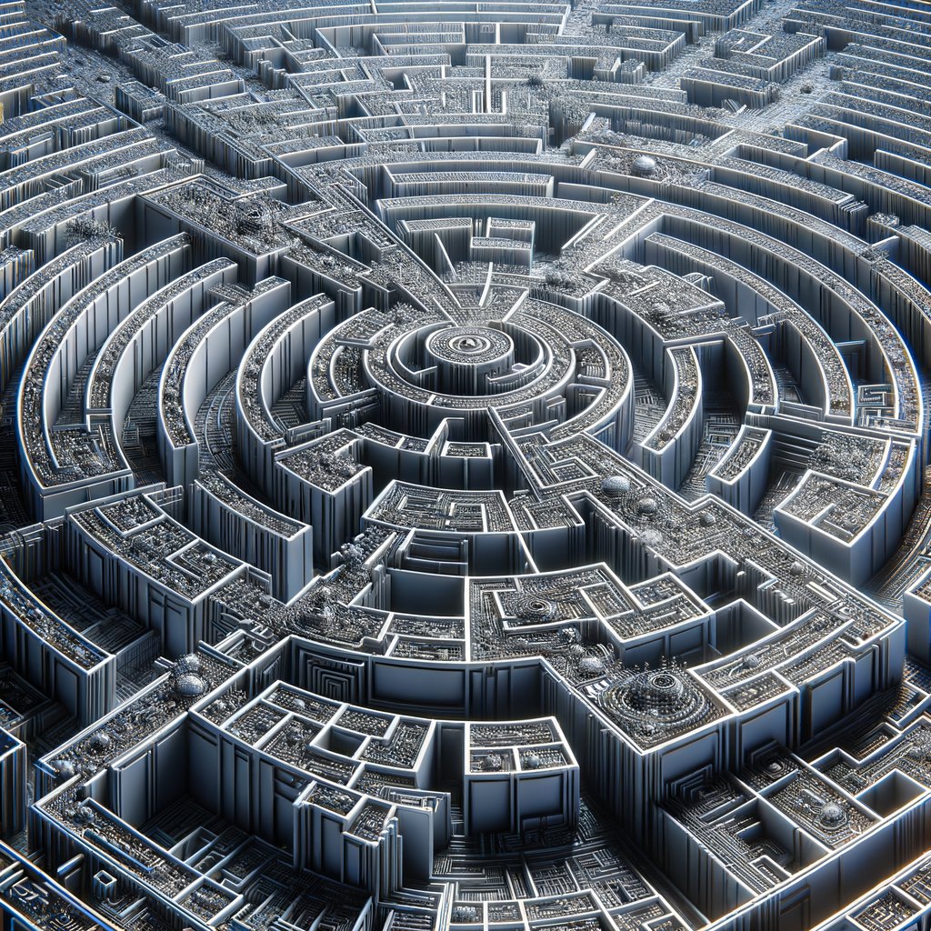 Algorithmus-Labyrinth mit evolutionären und systematischen Lösungen.