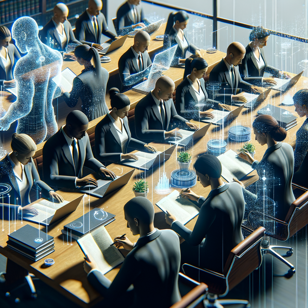 Digitale Anwälte analysieren Daten, revolutionieren Rechtsberatung.