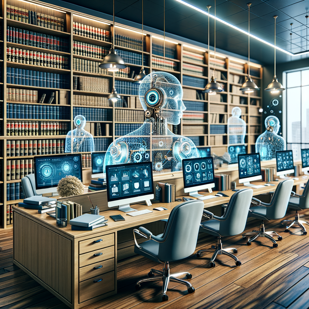 Digitale Kanzlei mit KI und Rechtssoftware.