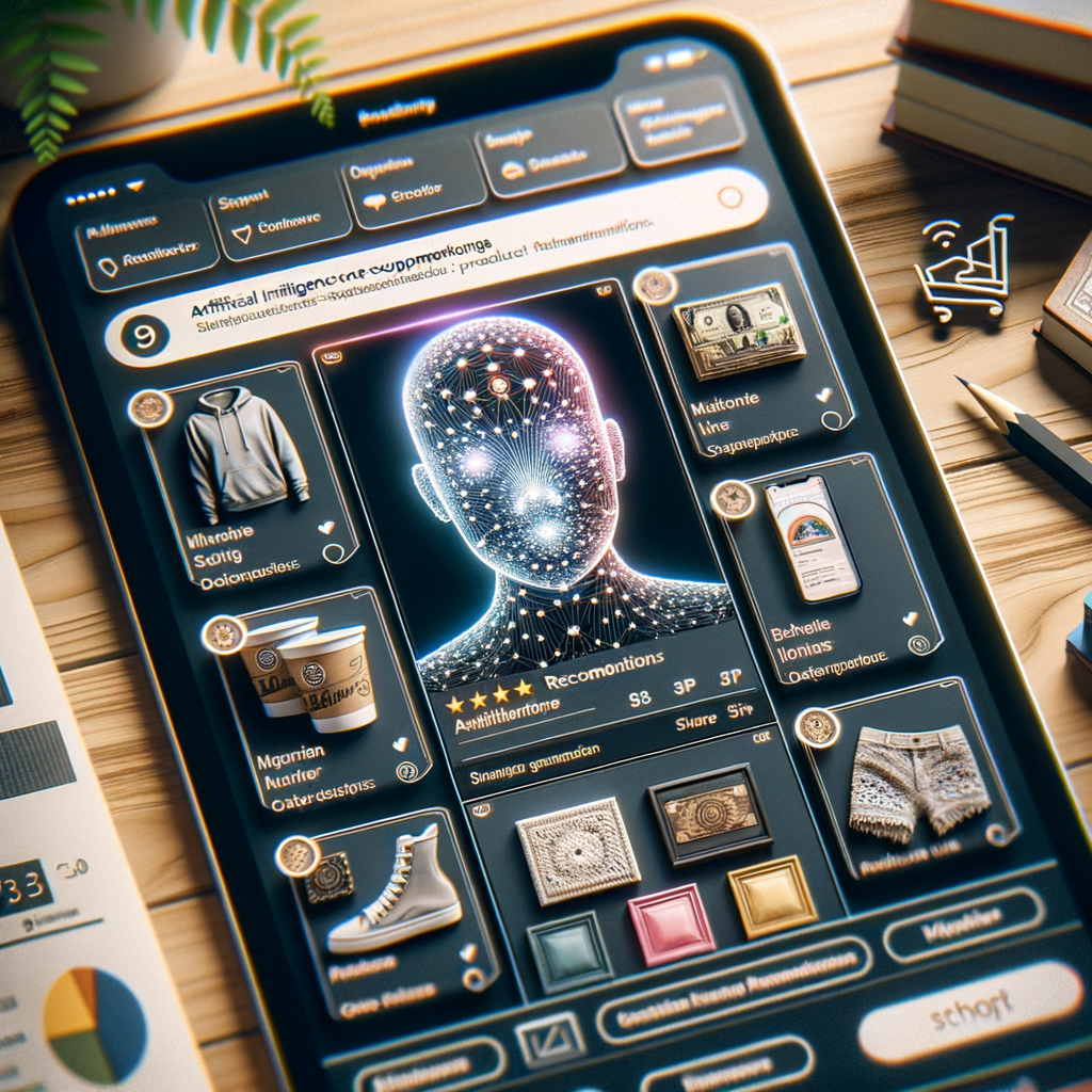 Online-Shop-Interface mit KI-gestützten Produktempfehlungen.