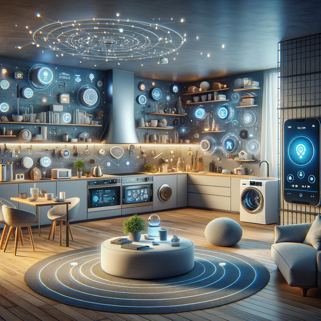 Smart Home mit virtuellen Assistenten und Geräten.