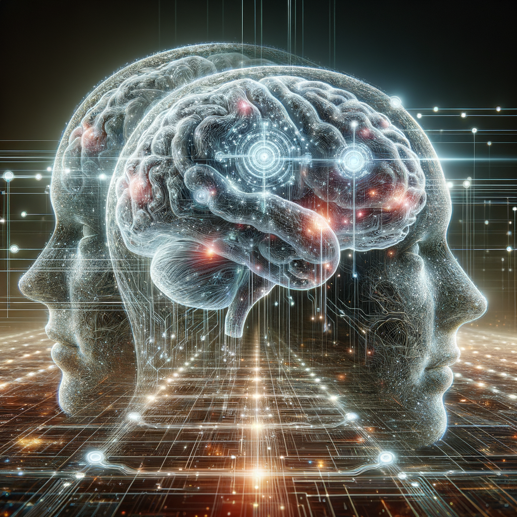 Vernetzte Gehirne, Datenströme und digitale Interfaces.