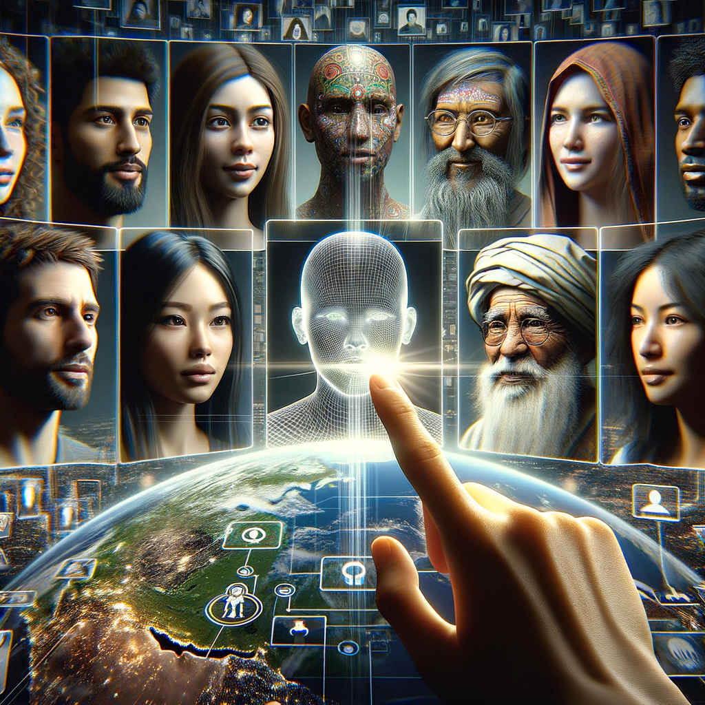 Avatare interagieren nahtlos in futuristischer digitalen Umgebung.