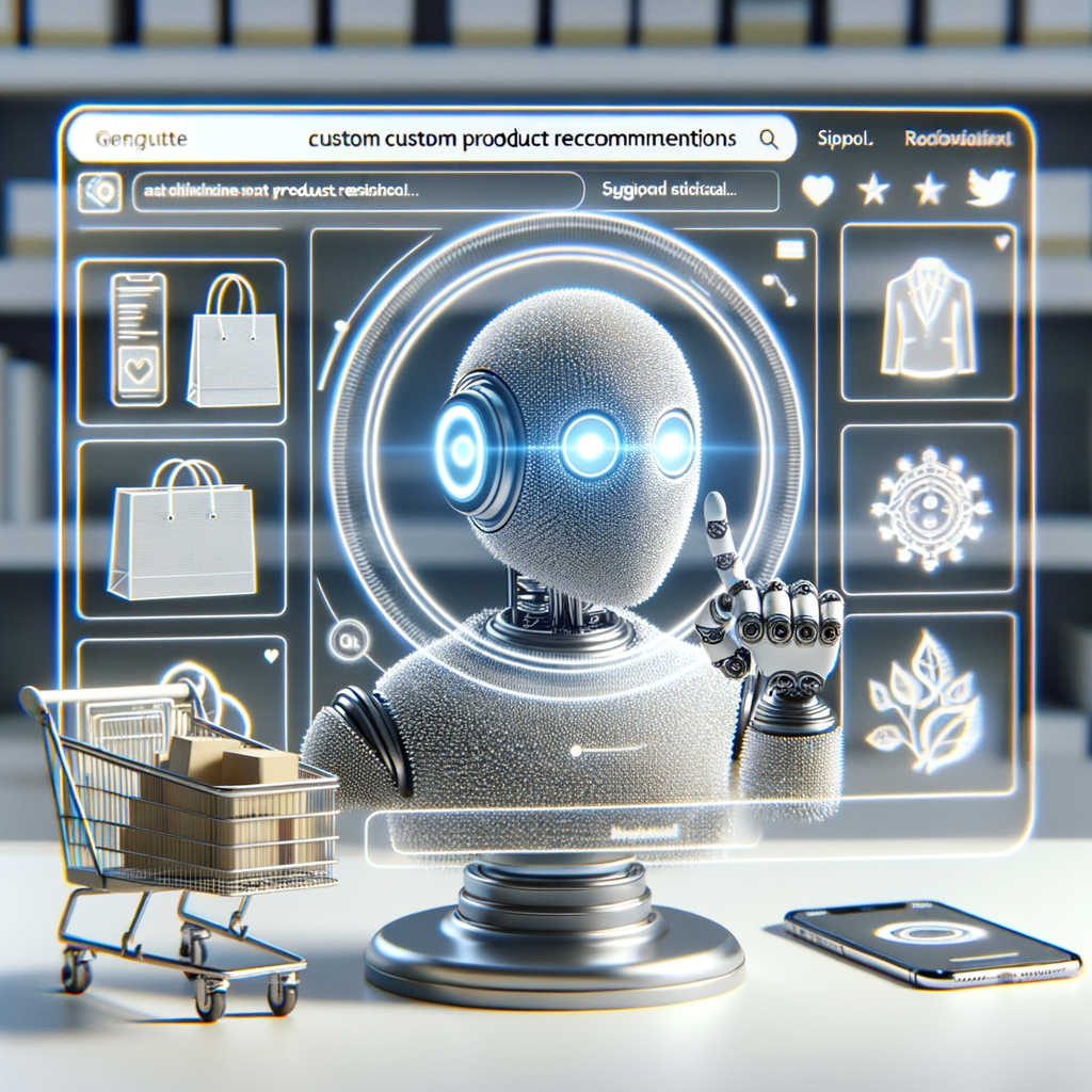 Kundenspezifische Produktempfehlungen durch KI im Online-Shopping.
