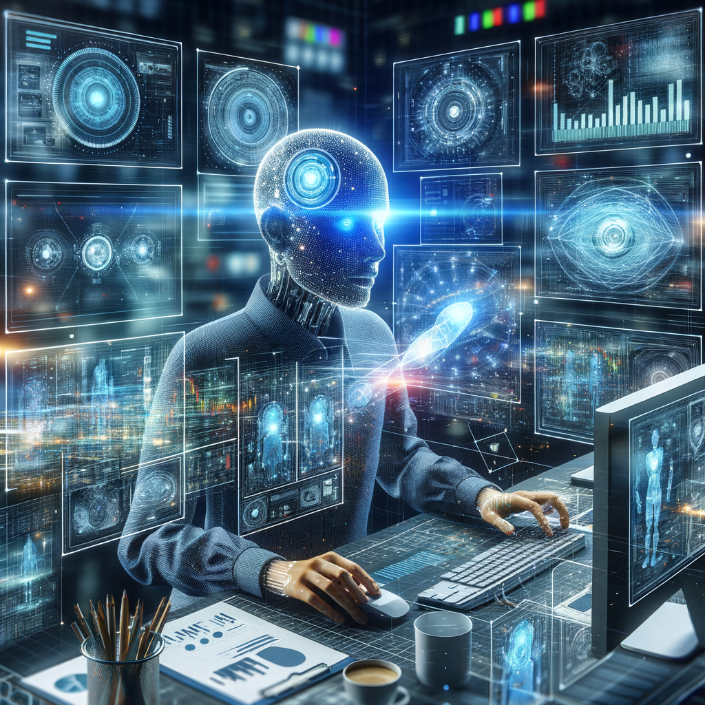 Selbständiger nutzt KI für effiziente Geschäftsoptimierung.