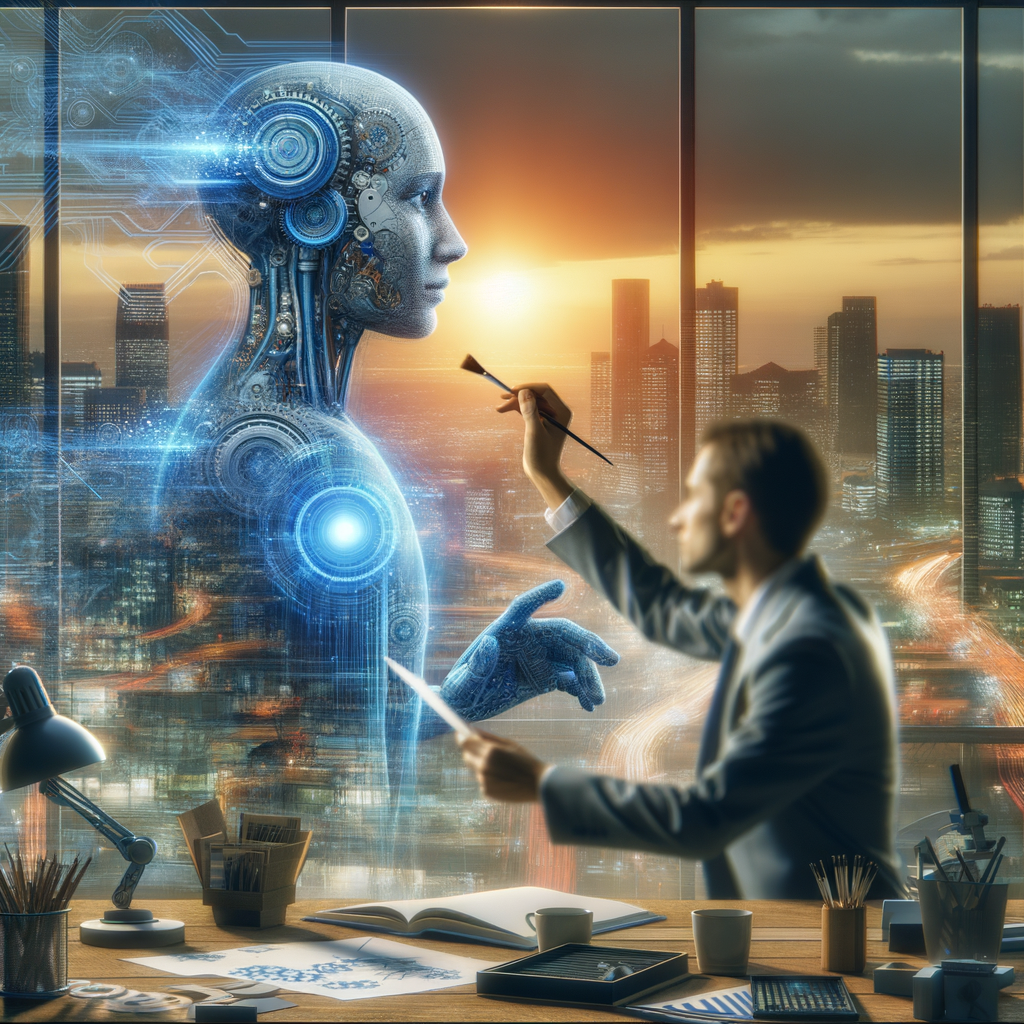 Selbständiger nutzt KI für effizientere Geschäftsprozesse.