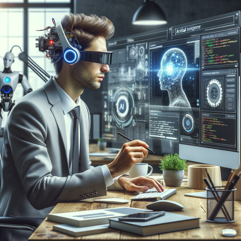 Selbständiger nutzt KI-Technologien für Geschäftsoptimierung.