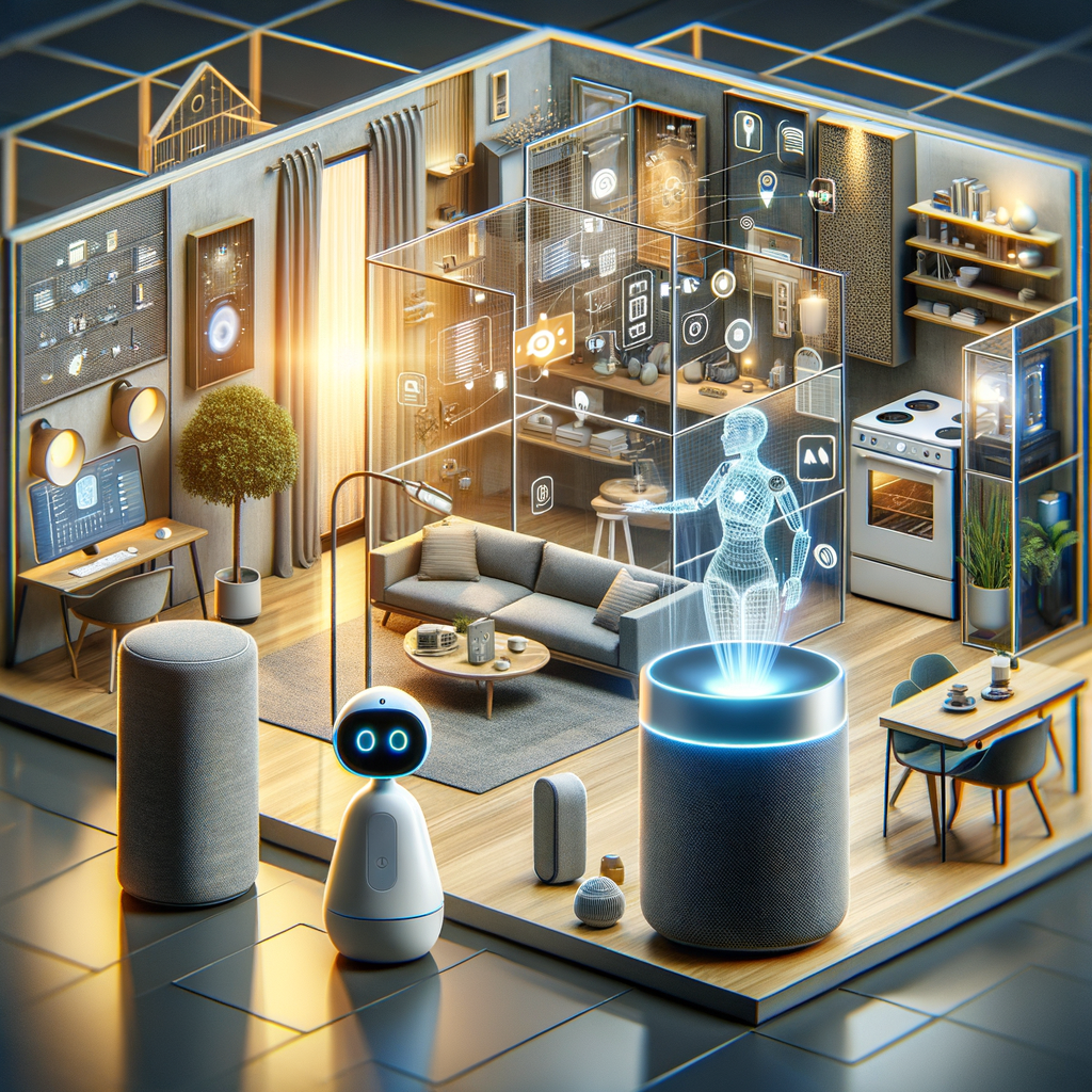 Smart Home mit KI-gestützten Geräten und Assistenten.