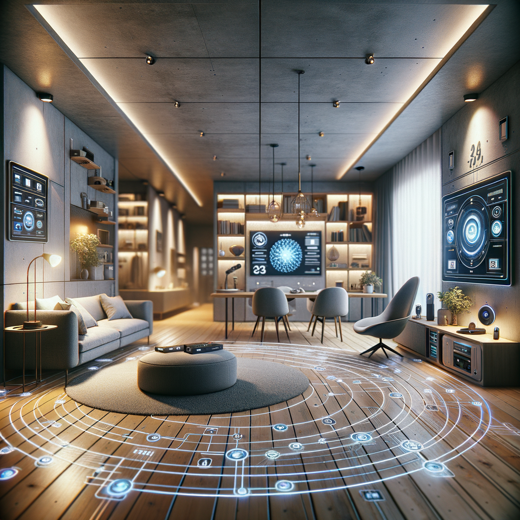 Smart Home mit vernetzten, KI-gesteuerten Geräten.