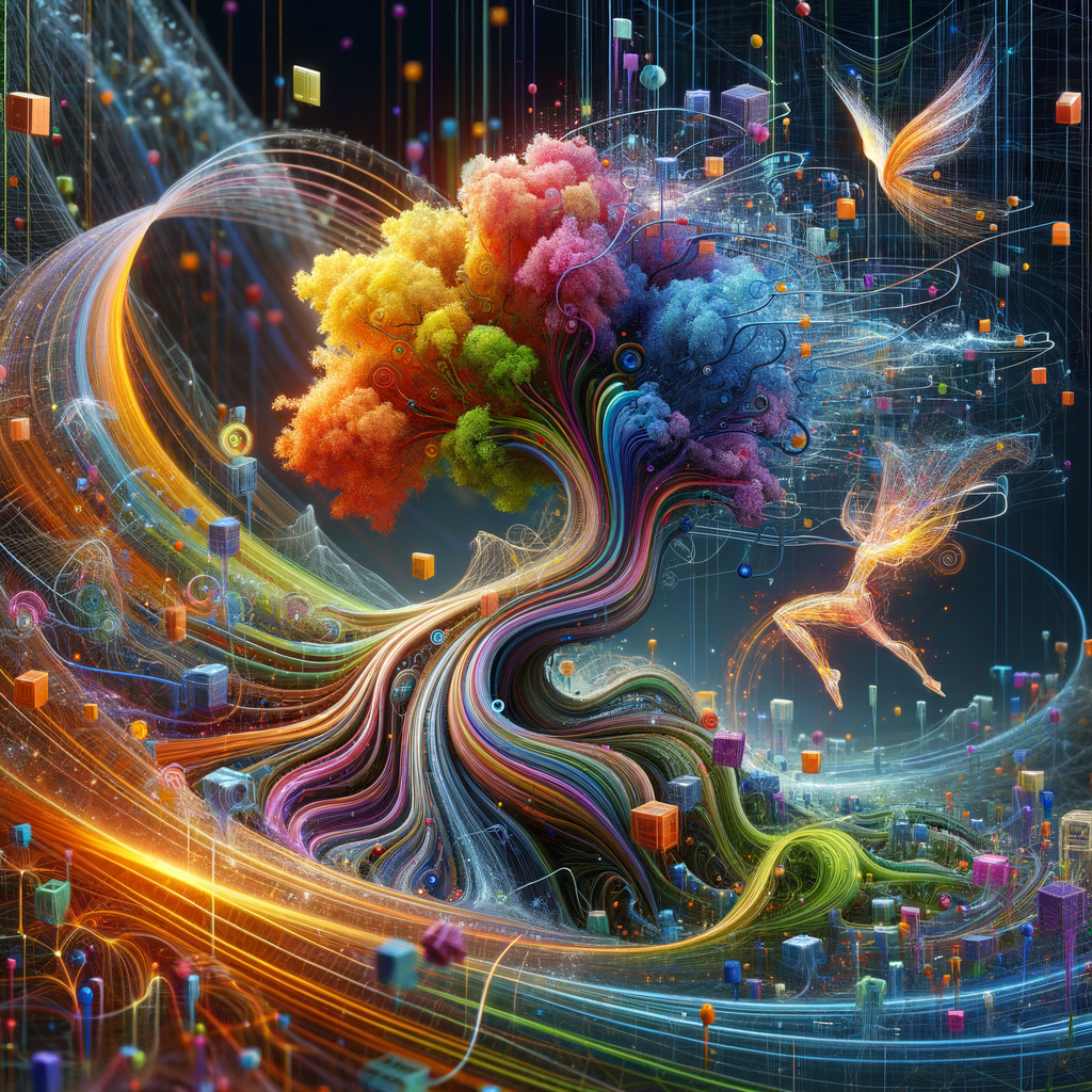 Algorithmen tanzen um Entscheidungsbäume und Datenströme.