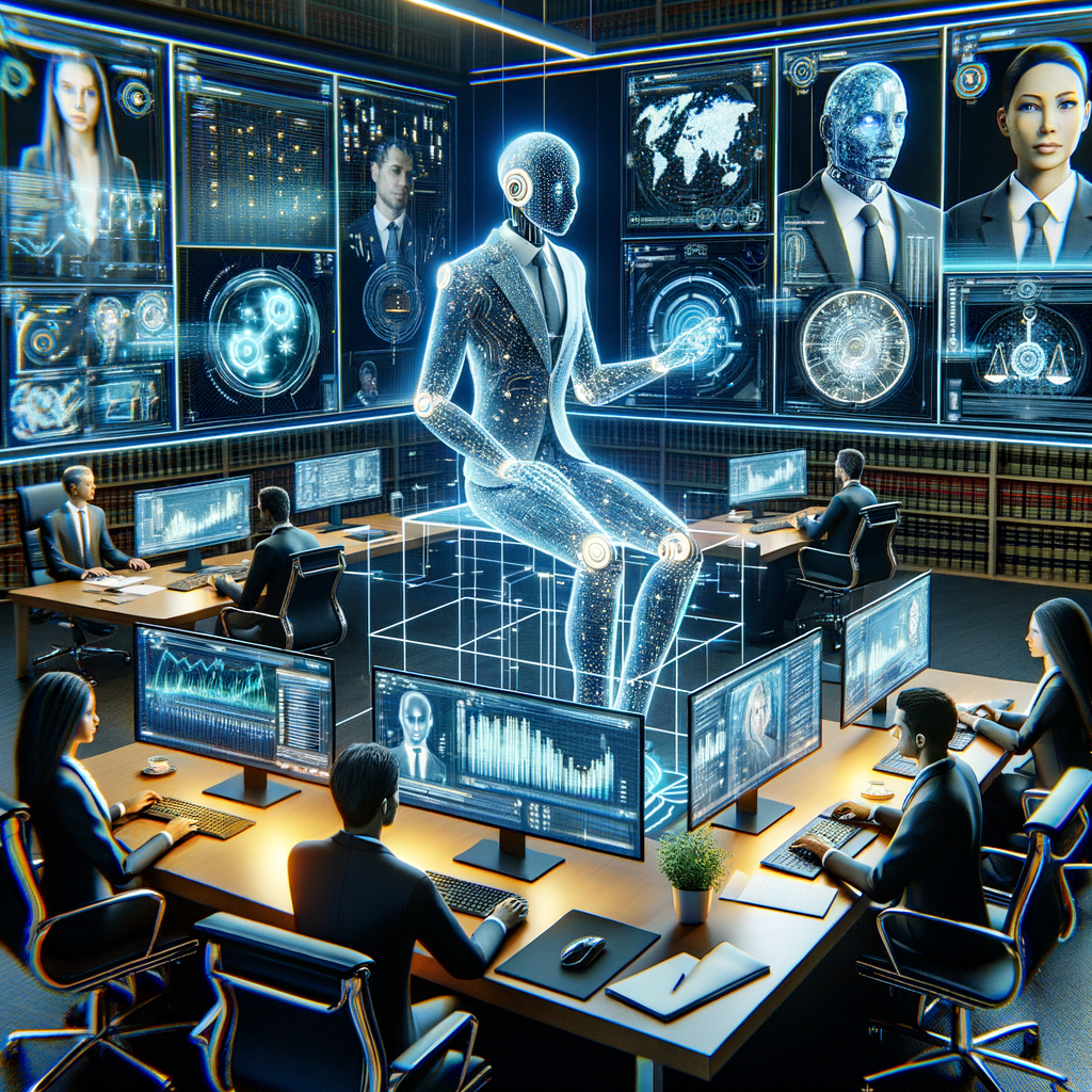 Digitale Rechtsberatung: KI-gestützte Anwälte in Aktion.