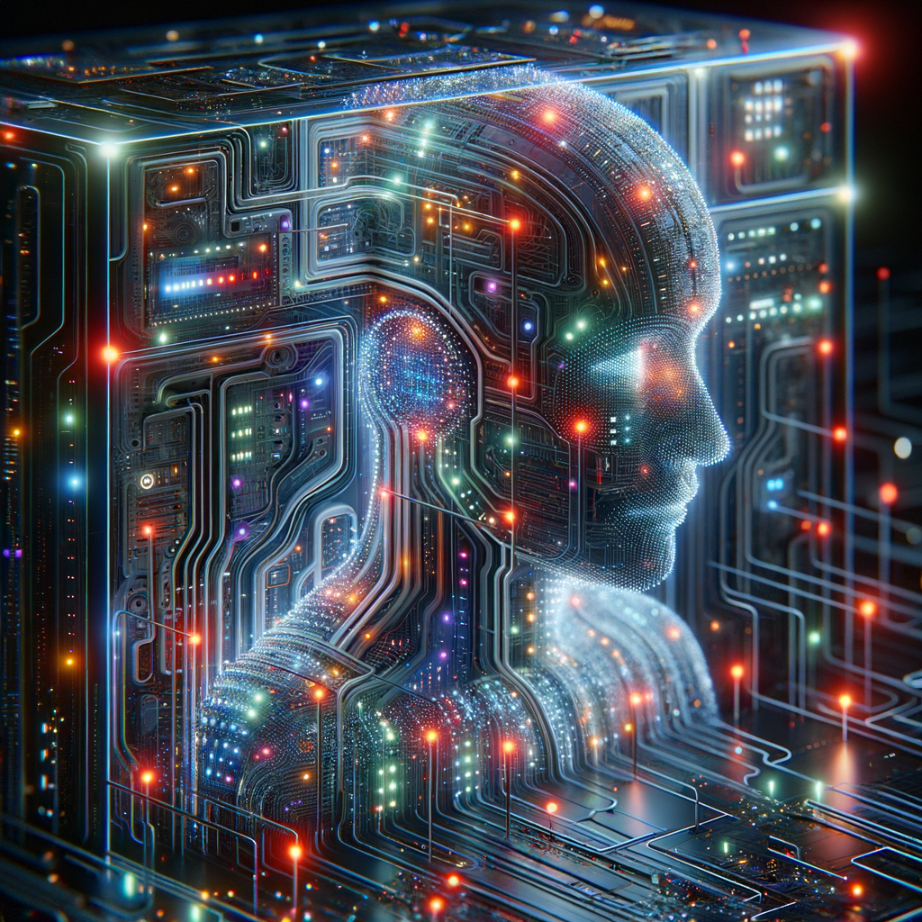 „Futuristische Netzwerkschutz-KI analysiert digitale Bedrohungen.“