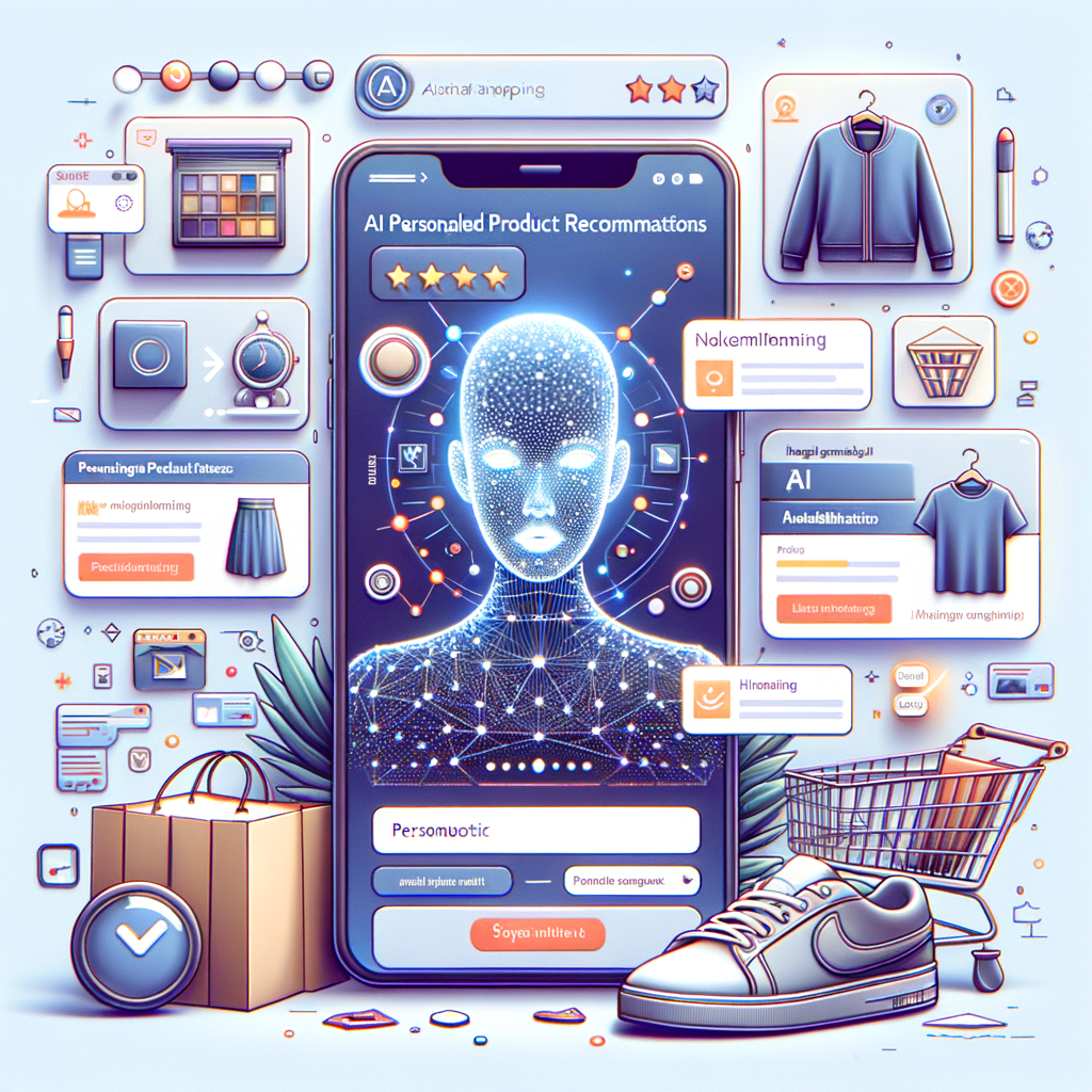 KI-gesteuertes Online-Shopping mit personalisierten Produktempfehlungen.
