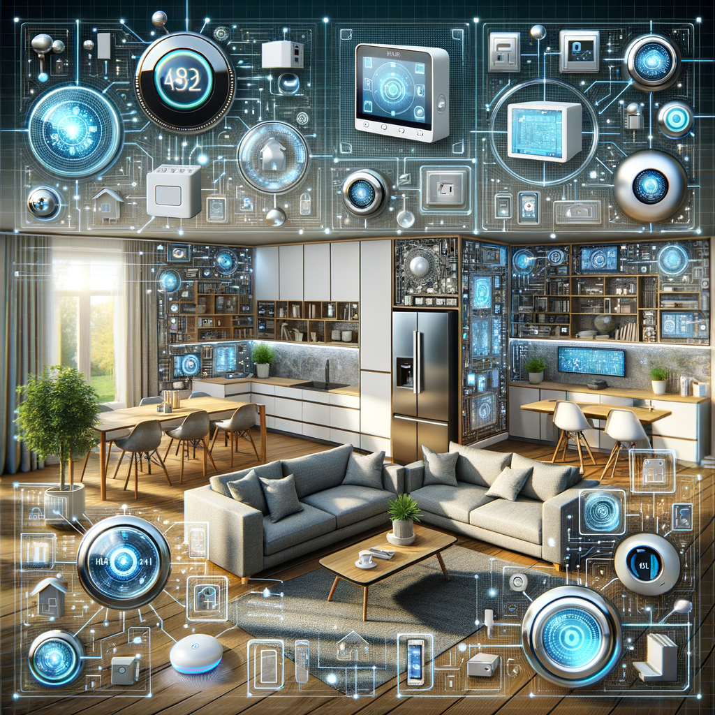Modernes Smart Home mit KI-gesteuerten Geräten.